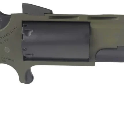 North American Arms TGHMB Green Huntsman 22 WMR 5 Shot 2" OD Green Cerakote Heavy Vent Rib Barrel, OD Green Cerakote Steel Frame, Matte Black Cylinder, Black Cobblestone Rubber Grip, Exposed Hammer