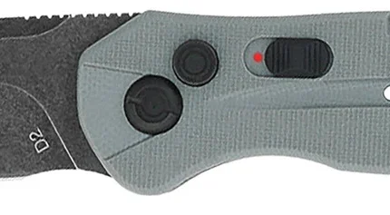 CobraTec Knives GRYDIABLOAUTO Diablo 3.50" Folding Black Stonewashed D2 Steel Blade, 4.75" Gray Textured G10 Scales Handle