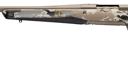 Browning 036125229 X-Bolt 2 Speed Full Size 300 Win Mag 3+1 26" Smoked Bronze Cerakote Fluted Threaded Barrel & Steel Drilled & Tapped Receiver, Ovix Camo w/Black Overmold Adj Vari-Tech Synthetic Stoc