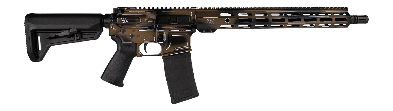 Shark Coast Tactical SCC101952AFDECC Anime-15 5.56 NATO 10+1 16" Black Nitride Barrel, Flat Dark Earth Cerakote Aluminum Receiver w/Picatinny Rail, M-LOK Handguard, Black Polymer Stock & Black Polyme