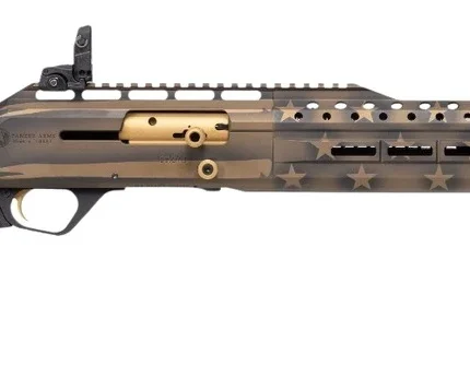 Panzer Arms PAEG240TSBBUSFC 240 12 Gauge Semi-Auto 3" 5+1 18.50" Black Ported Barrel, Black & Bronze US Flag Cerakote w/Gold Accents Aluminum Receiver w/Picatinny Rail, Black Skeleton Stock w/Pistol G