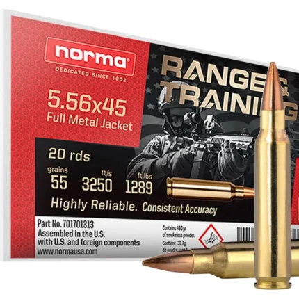 NORMA RANGE & TRAINING 5.56X45 55GR FMJ 20/10