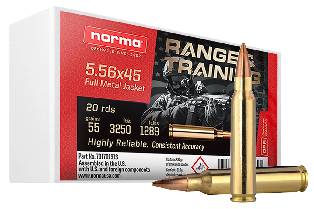 NORMA RANGE & TRAINING 5.56X45 55GR FMJ 20/10
