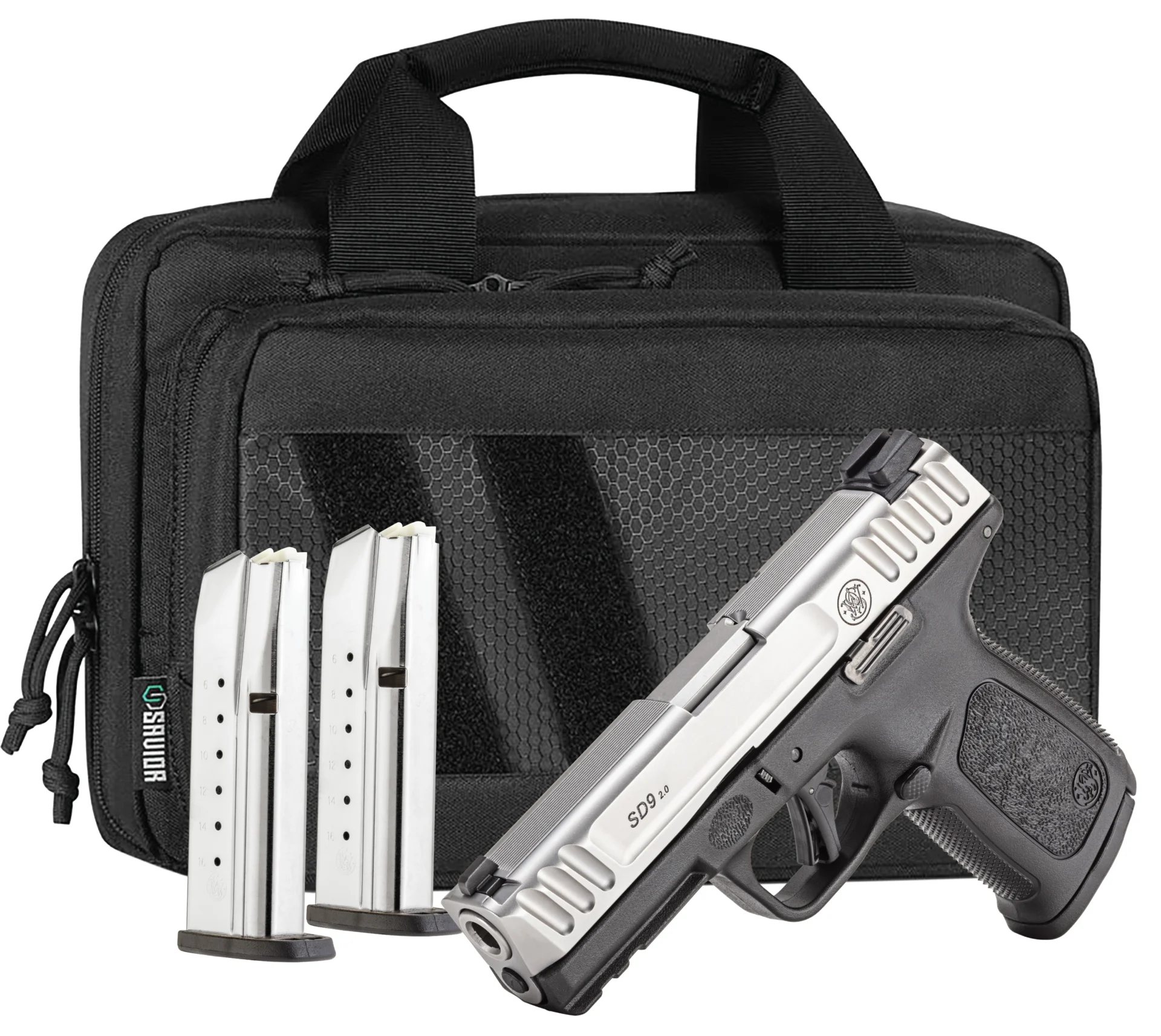 SW SD9 2.0 9MM 4 BLK/SS 16RD SAVIOR BUNDLE