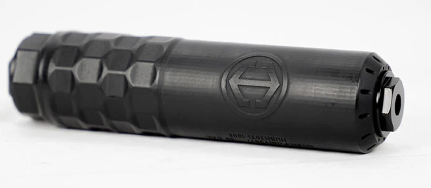 HUSH-POINT 30 SUPPRESSOR .30 CAL INCONEL FLOW-THRU, DT/HUB, 1/2X28 & 5/8X24 CAPS, FULL-AUTO RATED