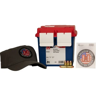 AMERICAN GUNNER 45 ACP 185GR XTP 250/AMMO CAN