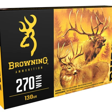 Browning Ammo B192402701 BXS Copper Expansion 270Win 130gr Lead Free Solid Expansion Polymer Tip 20 Per Box/10 Case