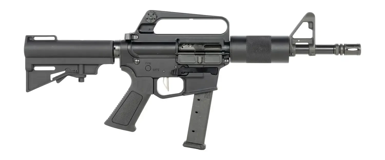 DPMS KITTY KAT G9 9MM PISTOL 8" A1 SLICK SIDE TUBE, CAR BRACE 1-33RD GLOCK MAG