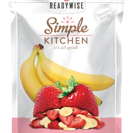 ReadyWise SK05009 Simple Kitchen Freeze Dried Fruit Strawberry & Bananas 1 Serving Pouch 6 Per Case