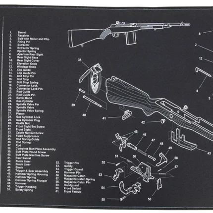 TekMat TEKR44M14 M14 (M1A) Cleaning Mat Black/White Rubber 15"x44" M14 (M1A) Parts Diagram