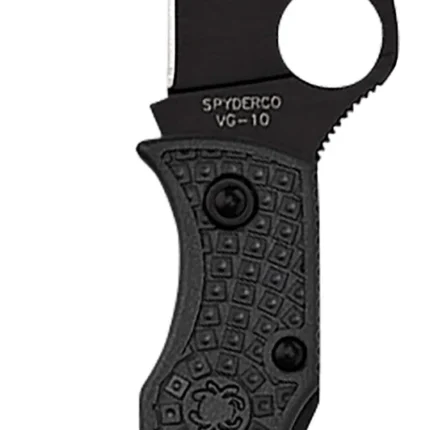 Spyderco MBKWPBK Manbug  1.91" Folding Wharncliffe Plain Non-Reflective Black TiCN VG-10 SS Blade/Black Textured FRN Handle