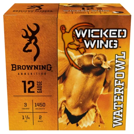Browning Ammo B193421232 Wicked Wing 12Gauge 3" 1 1/4oz 2Shot 25 Per Box/10 Case