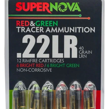 Supernova PMSN22LRMP Green/Red Tracer  22LR 40gr Lead Round Nose 12 Per Box/60 Case