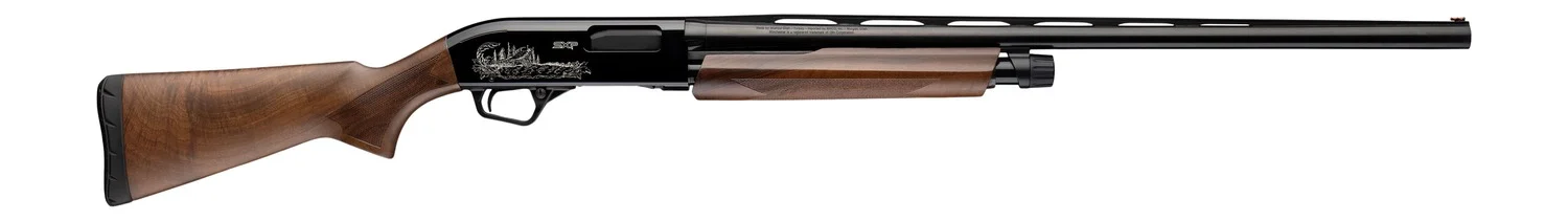 Winchester Repeating Arms 512480692 SXP High Grade 20 Gauge Pump 3" 5- 2.75" Shells 28" Black Chrome Vent Rib Barrel, Engraved Gloss Blued Aluminum Receiver, Fixed Grade II Oiled Walnut Stock, Invecto