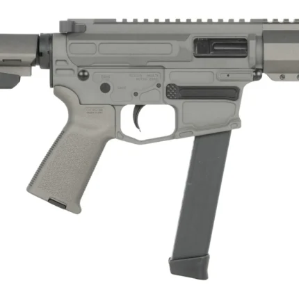 Shark Coast Tactical SCC06780SP9NGY Sneeky Pete 9mm Luger 30+1 5.50" Black Melonite Threaded Barrel, Gray Cerakote Receiver, SB Tactical SBA3 Brace