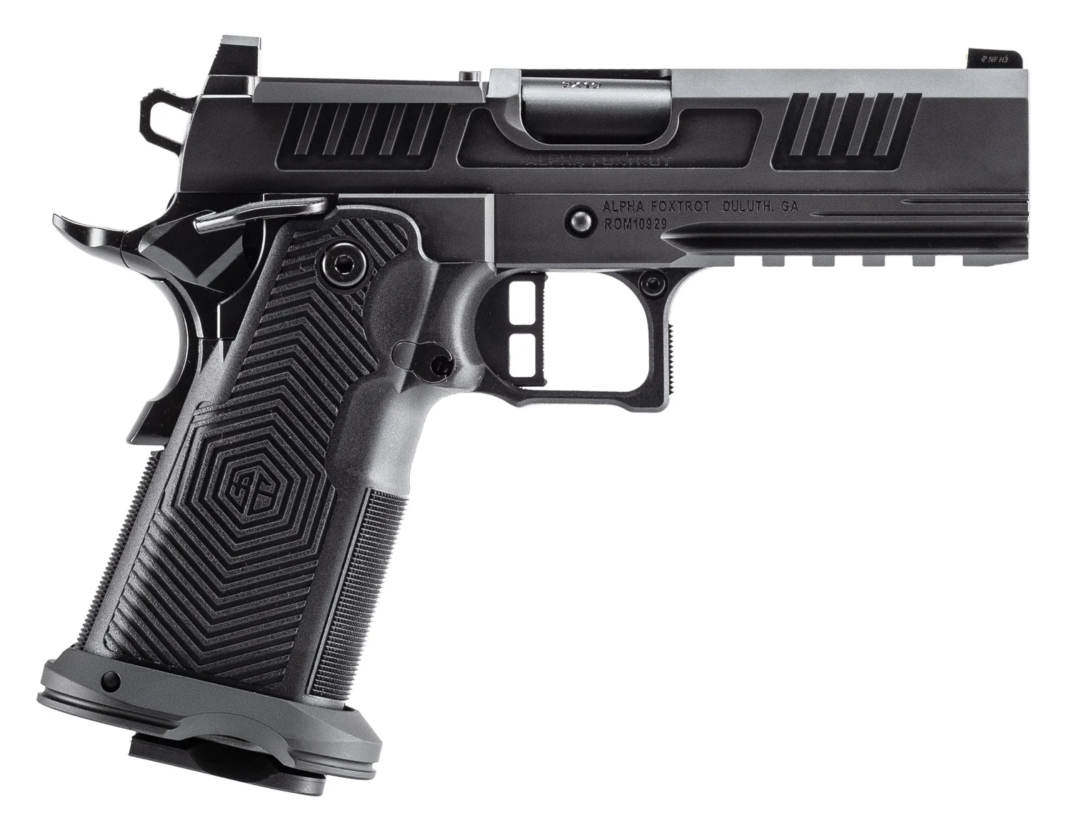 Alpha Foxtrot AA39X2CID-XDBK17 AF1911 Romulus 10mm Auto 18+1 4.25" Black DLC Stainless Steel Bull Barrel, Optic Ready/Serrated Slide & Frame w/Beavertail & Picatinny Rail, RMR/RMSc Footprint