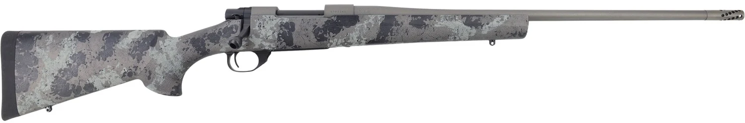 Howa HFN270GL 1500 Fence Line 270 Win 5+1 22" Tungsten Cerakote Threaded Barrel, Tungsten Cerakote Aluminum Drilled & Tapped Receiver, Gray Light Camo Fixed Synthetic Stock, Right Hand