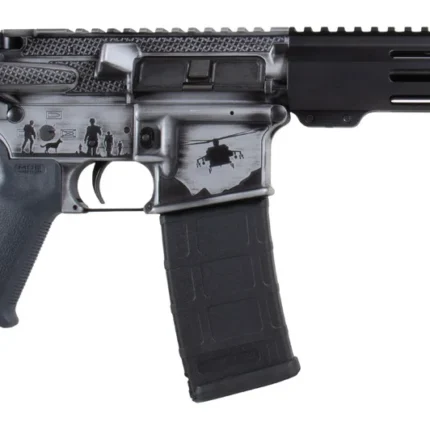 Shark Coast Tactical SCC07435MILGY-P Military 5.56 NATO 30+1 10.50" Black Nitride Threaded Barrel, Aluminum Receiver w/Picatinny Rail, M-LOK Handguard, Polymer SB Tactical SBA3 Brace, Magpul MOE Grip,