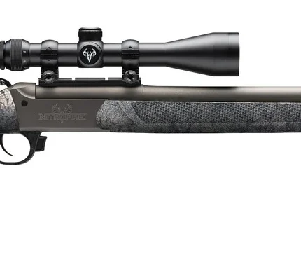 Traditions CR5846604437 NitroBolt w/Scope 50 Cal Firestick 24" Tungsten Cerakote Fluted Threaded Barrel, Tungsten Cerakote Drilled & Tapped Steel Receiver, Adj Cheek Piece & LOP Desert Web Synthetic S