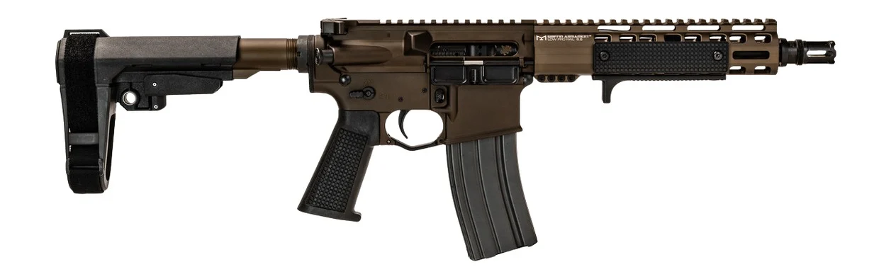 Griffin Armament MK1PSD30095PFDE-W MK1 PSD 300 Blackout 9.50" Threaded Barrel, Terra Brown Anodized Aluminum Receiver w/Picatinny Rail, M-LOK Handguard, Black Polymer SBA3 Brace, Black A3 Grip