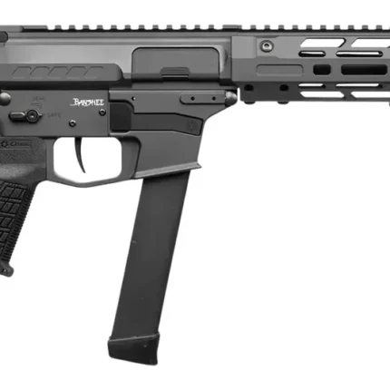 CMMG 99A6832-TNG Zeroed Banshee MkGs 9mm Luger 33+1 6.50" Black Nitride Threaded Barrel, Tungsten Cerakote Aluminum Receiver w/Picatinny Rail, M-LOK Handguard, Black Polymer CMMG RipBrace, CMMG Zeroed