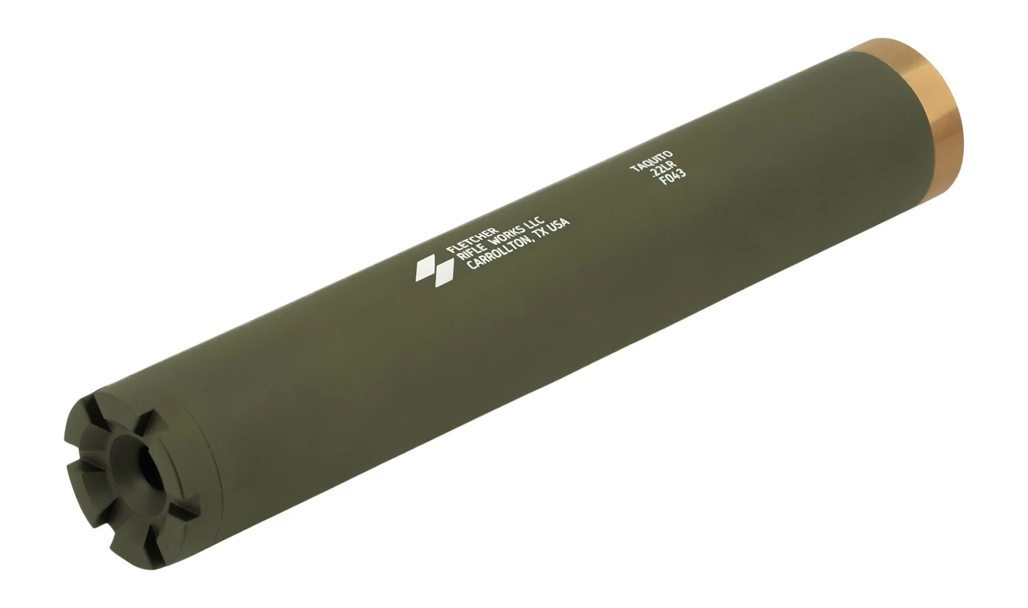 Fletcher Rifle Works TAQUITOODG Taquito 22LR 1" OD Green Stainless Steel/Aluminum 1/2"x28