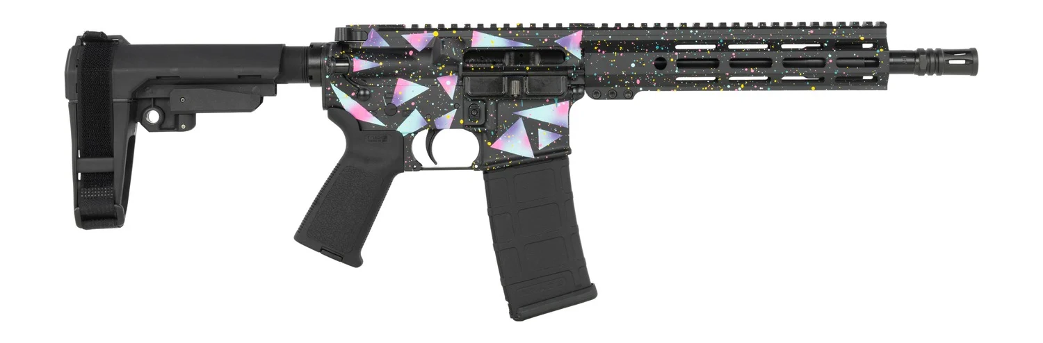 Shark Coast Tactical SCC07237MIA-P Miami 5.56 NATO 30+1 10.50" Black Nitride Threaded Barrel, Aluminum Receiver w/Picatinny Rail, M-LOK Handguard, Polymer SB Tactical SBA3 Brace, Polymer Grip