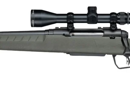 Savage Arms 33186 XP 243 Win 4+1 20" Matte Black Carbon Steel Threaded Barrel & Drilled & Tapped Receiver, OD Green Synthetic Fixed w/Pistol Grip Stock, 3-9x40mm Duplex Scope, Left Hand