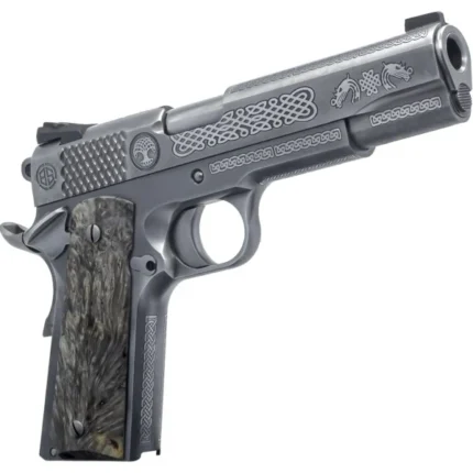 Dickinson LLC DKSN45MPRP Adam 1911 Mesopatamia Full Size 45 ACP 8+1 5" Stainless Steel Barrel, Serration B Slide, Steel Frame w/Beavertail