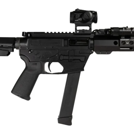 Shark Coast Tactical SCC8110CABLK-S Creepy Andrew 9mm Luger 30+1 Aluminum Receiver Picatinny Rail Receiver Black Polymer SB Tactical SBA3 Brace