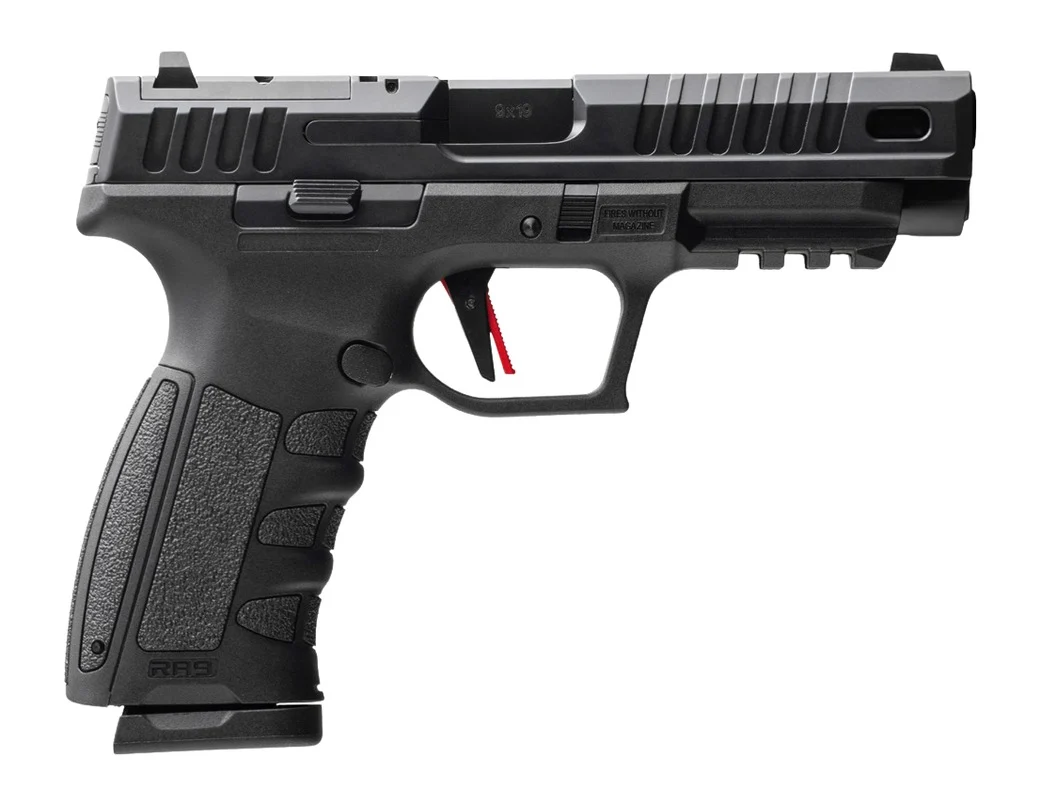 MAC 15000602 RA-9 Defense S 9mm Luger 17+1 4.75" QPQ Tenifer Cerakote Steel Lightening Cut/Optic Ready Slide, Tenifer QPQ Polymer Frame w/Picatinny Rail, Polymer Grip, RMR Footprint, Ambidextrous