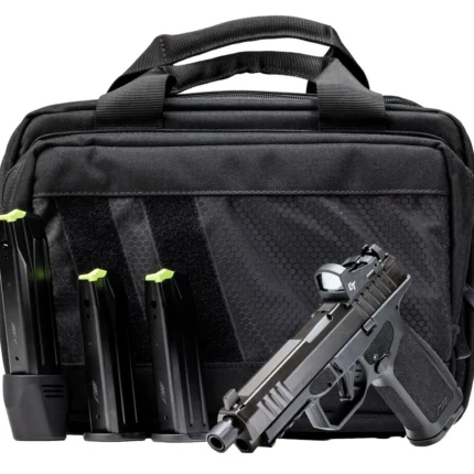 Rost Martin RM1FTBSPL RM1F Tactical Bundle 9mm Luger 24+1 4.50" Black Threaded Barrel, Black Nitron Steel Serrated w/Optic Slide, Black Polymer Frame w/Picatinny Rail, Interchangeable Backstrap Grip,