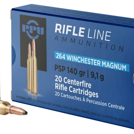 PPU PP264 Standard Rifle 264WinMag 140gr Pointed Soft Point 20 Per Box/10 Case