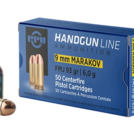 PPU PPH9MF Handgun 9x18Makarov 93gr Full Metal Jacket 50 Per Box/20 Case