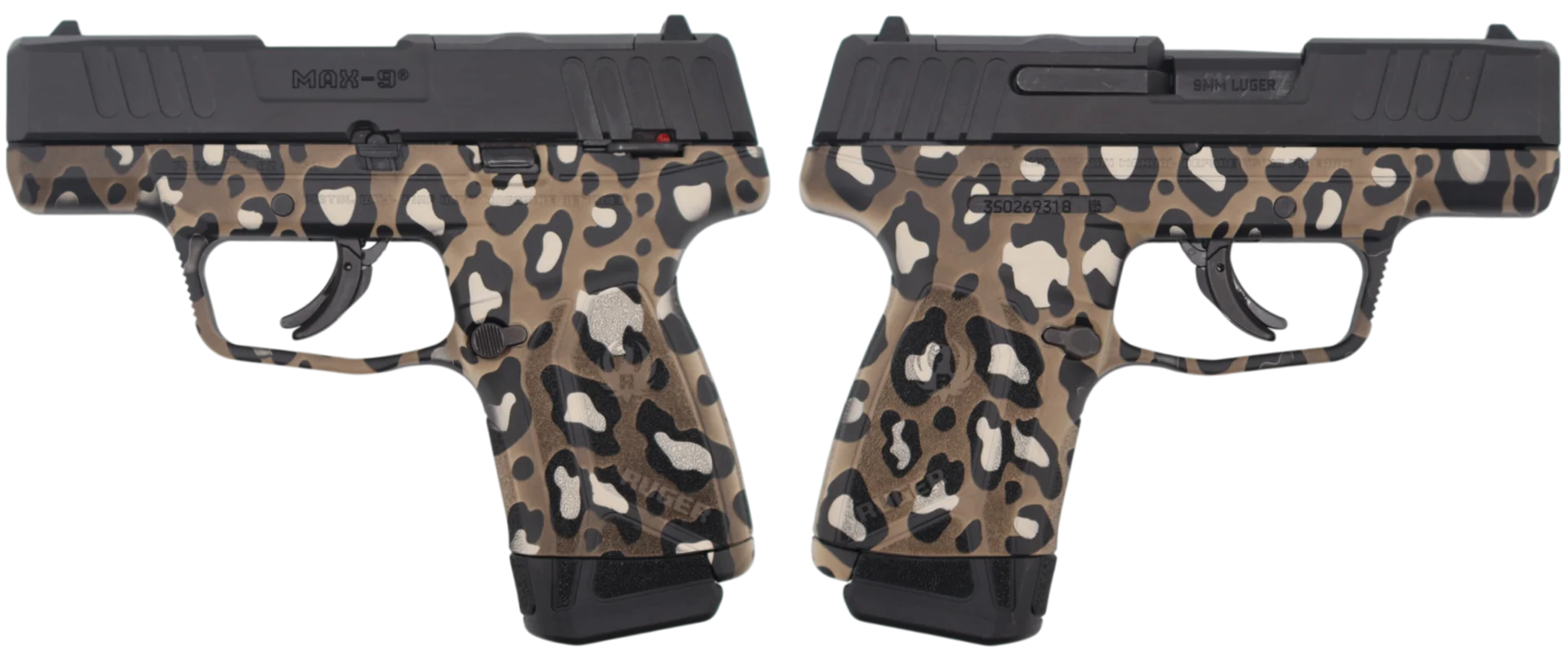 RUGER MAX-9 9MM PISTOL LEOPARD PRINT 3.2" OPTIC READY 1-12RD MAGS