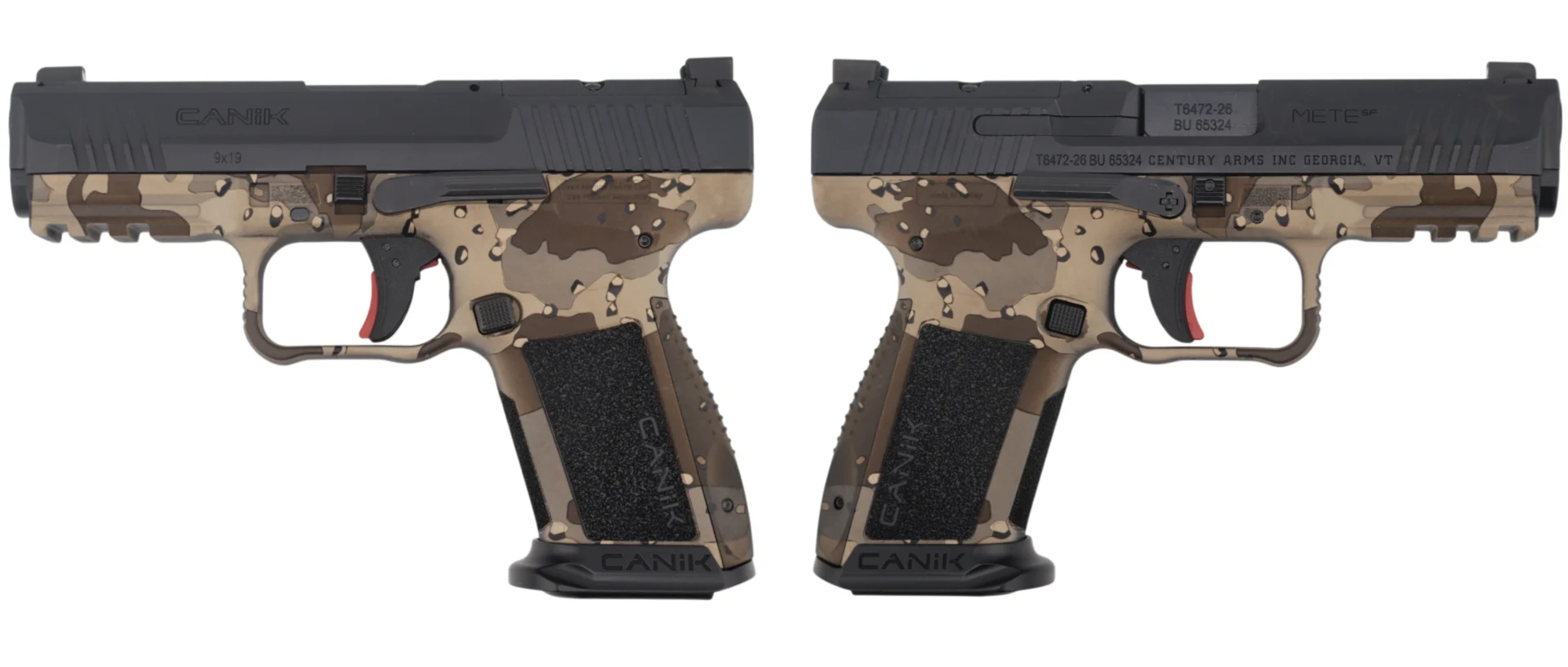 CANIK METE SF ONE SERIES 9MM CHOCOLATE CHIP CAMO PSTL 4.19 BRL 1-15RD MAG