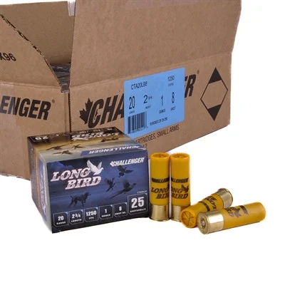 LONG BIRD 20 GAUGE 2-3/4'' 1OZ #8 SHOT 1250 FPS 250/CASE