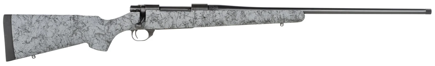 Howa HHS43531 M1500 HS Precision 300 PRC 3+1 24" Threaded Barrel, Black Steel Receiver, Gray w/Black Webbing HS Precision Synthetic Stock