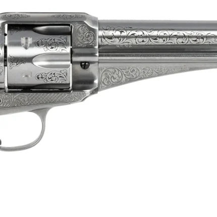 Taylors & Company 550389 1875 Army Outlaw 45 Colt (LC) Caliber with 7.50" Barrel, 6rd Capacity Cylinder, Overall White Engraved Finish Steel & Walnut Grip