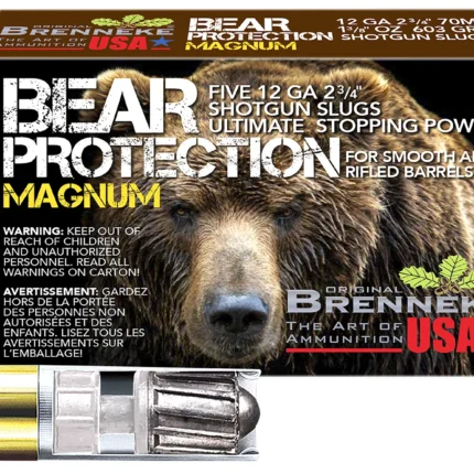 Brenneke SL122BPM Bear Protection  12Gauge 2.75" 1 3/8oz Slug Shot 5 Per Box/50 Case