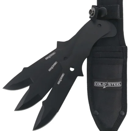 Cold Steel CSTH80KVC3PK Throwing Knives  Set of 3 Fixed 8" Drop Point Plain Black Oxide 420 Stainless Steel Blade, Includes Sheath