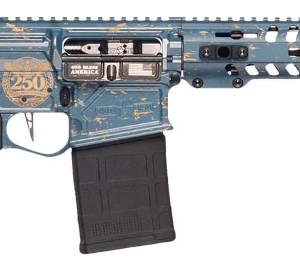 Patriot Ordnance Factory 02552 Rogue 250th Anniversary Limited Edition 308 Win 20+1 12.50" Match Grade Barrel, America 250 Cerakote Aluminum Receiver w/Picatinny Rail, M-LOK Handguard, Black Polymer S
