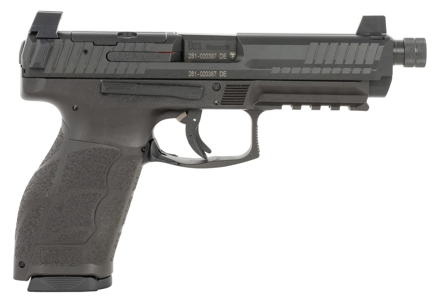 HK 81001233 VP9 A1 Tactical Full Size 9mm Luger 15+1 5.12" Black Threaded Barrel, Black Steel Optic Ready Slide, Black Polymer Frame w/Picatinny Rail, Interchangeable Backstrap Grip