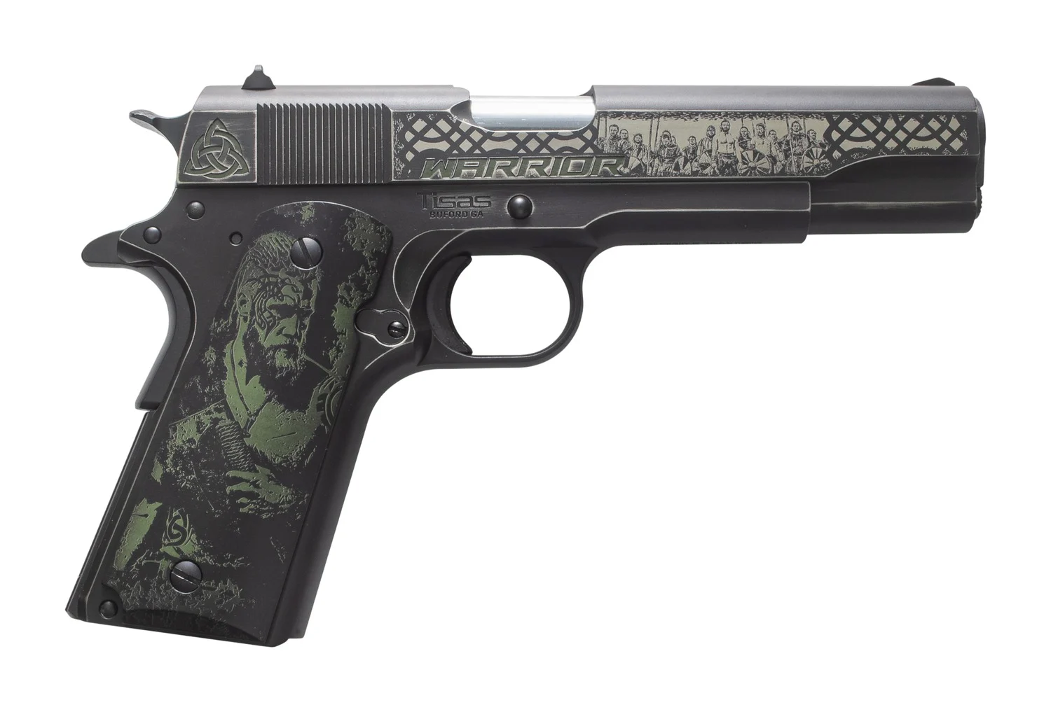 Tisas Arms Customs 10100518AA7 1911 A1 Service Warrior ports South Exclusive 45 ACP 7+1 5" Carbon Steel Serrated Slide & Frame w/Beavertail