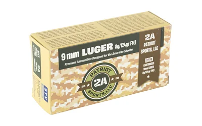 PATRIOT SPORTS 9MM 124GR FMJ 50/1000 - Image 2