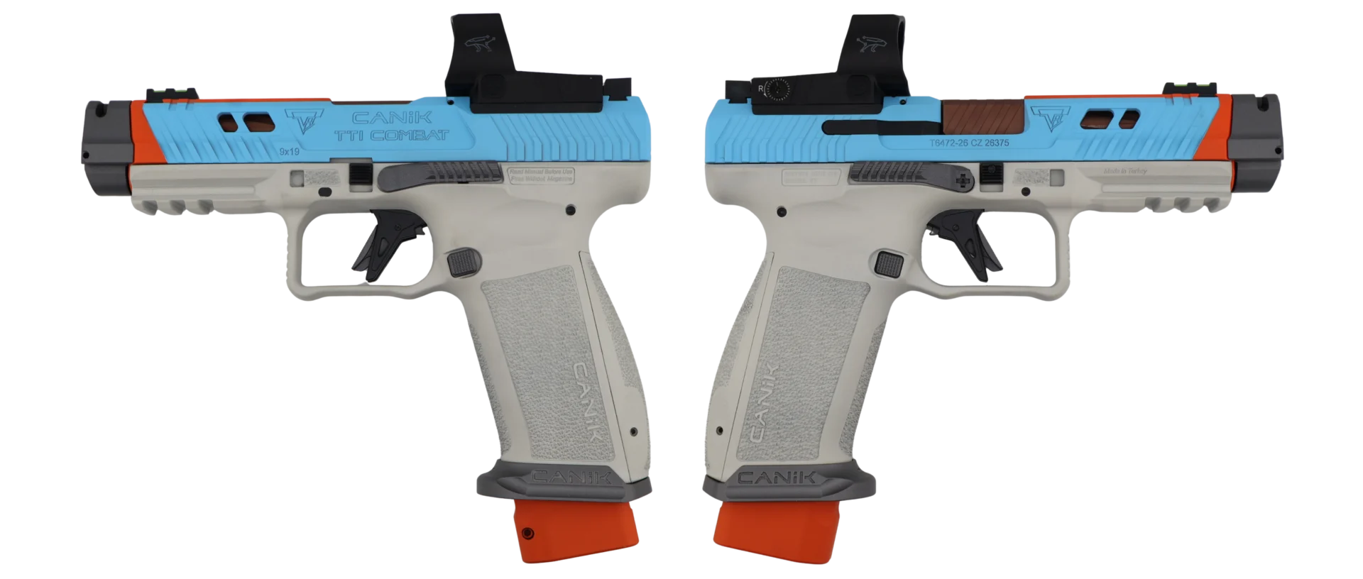 CANIK TTI COMBAT SMOKE TRACKSIDE W/MECANIK OPTIC 9MM PISTOL 4.6" 2-18RD