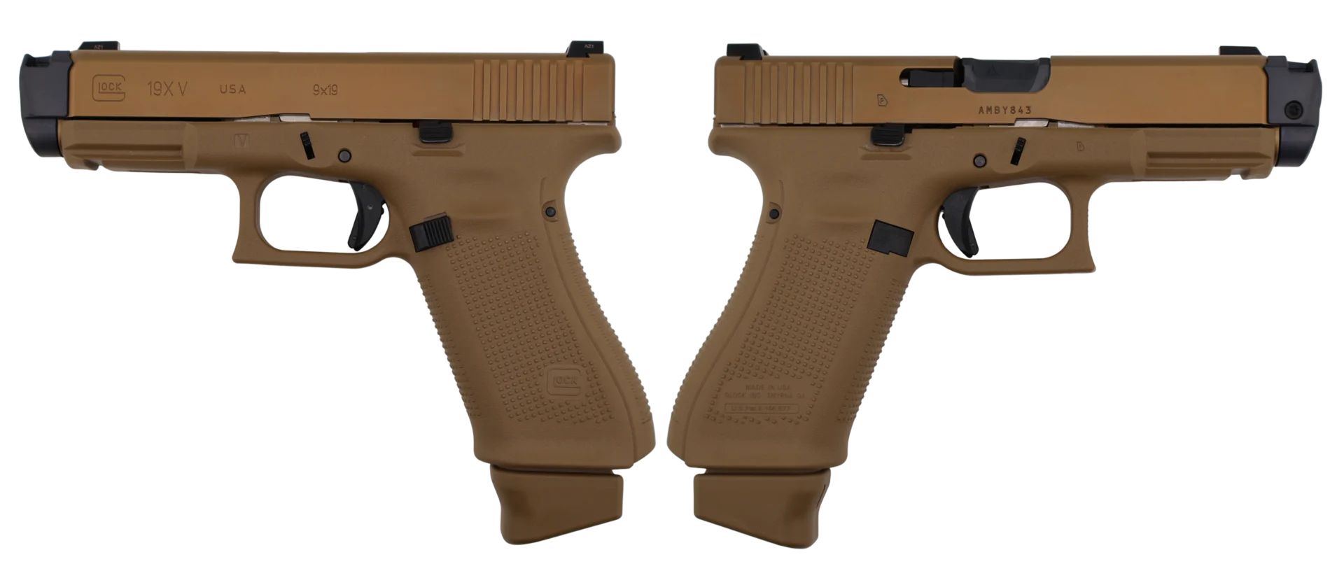 GLOCK 19X V 9MM PISTOL 4" FDE W/ RADIAN RAMJET & AFTERBURNER GNS 1-17RD 2-19RD MAGS